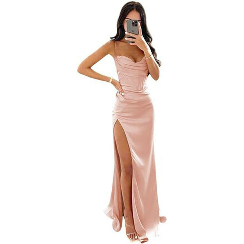 European And American Women's Clothing Sleeveless Camisole Evening Dress.