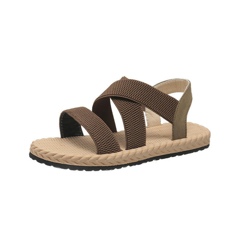 Flat Student Roman Shoes Soft Bottom Cross Plus Size.