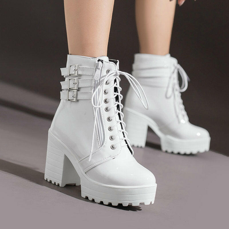 Women's Autumn And Winter Thick Heeled Short Boots.