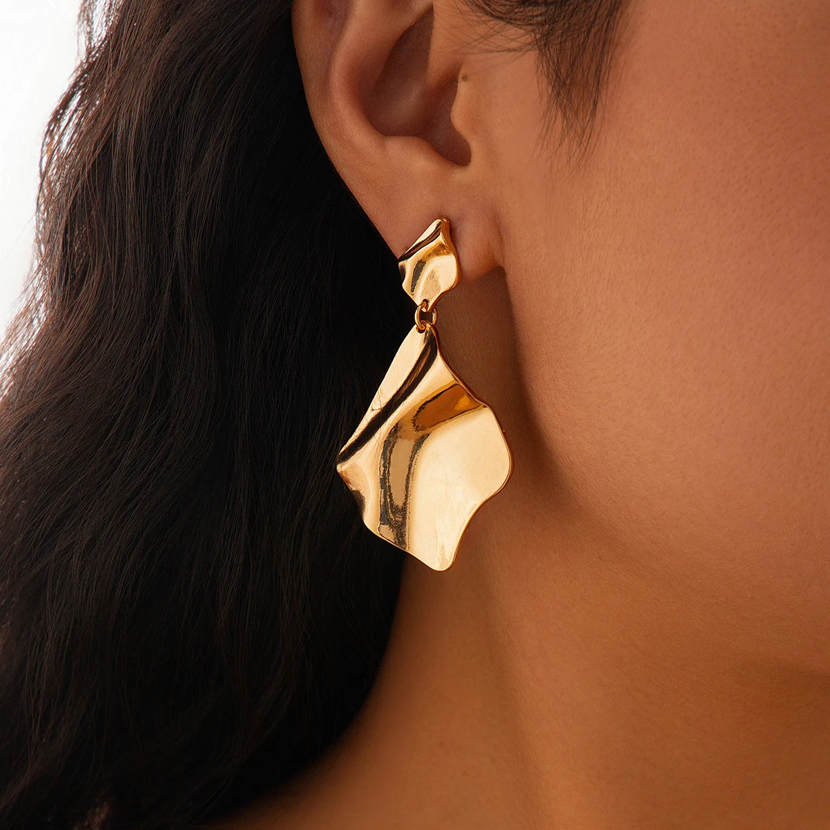 Gold Color Piercing Earrings