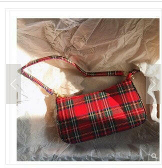 Vintage Retro Bags Designer Ladies Handbag French Plaid.