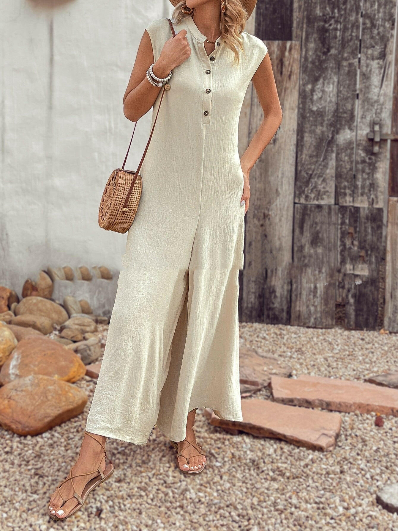 Women's Versatile Casual Solid Color Jumpsuit.