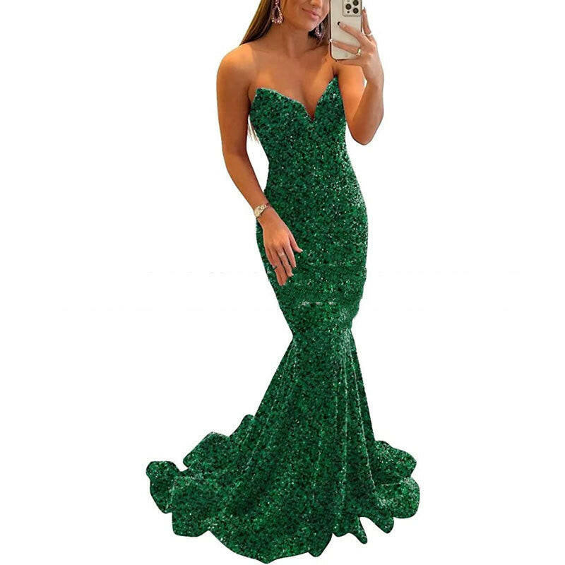 Sequin Evening Dresses For Women Formal  Long Prom Party Gowns.