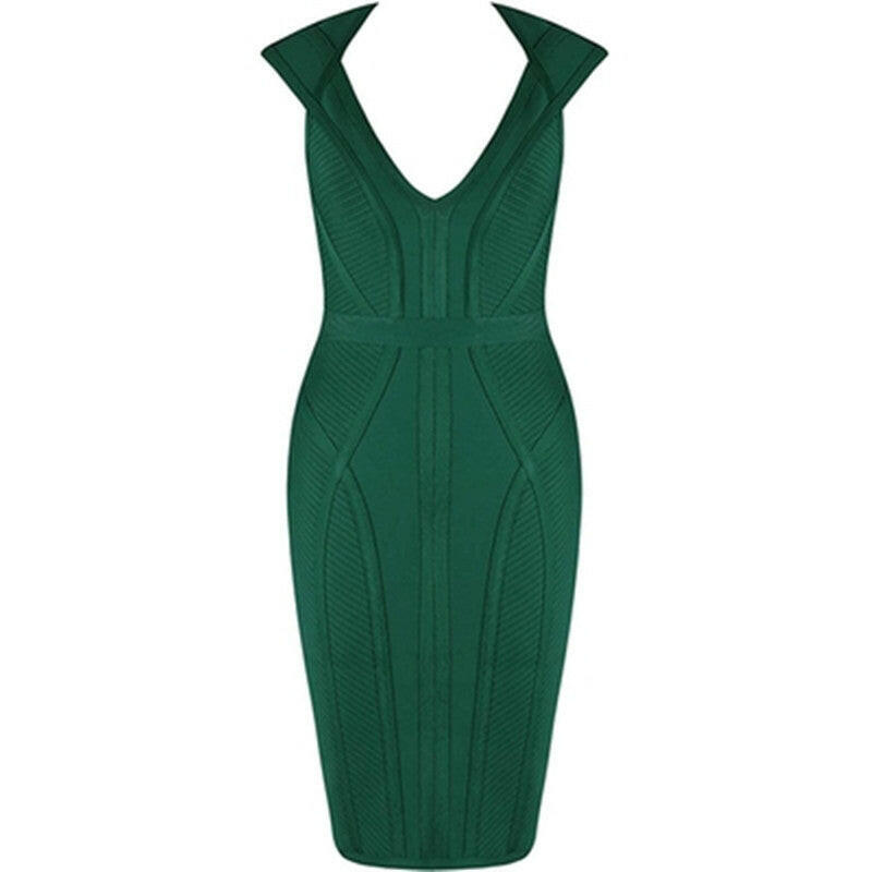 Bandage Dress Women Sexy Green Bodycon Evening dresses.