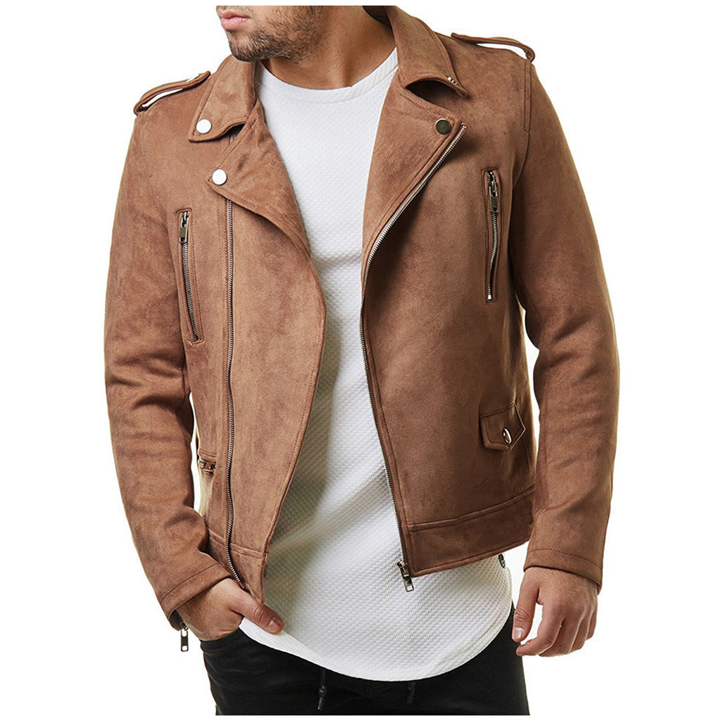 Lapel Leather Jacket Short.