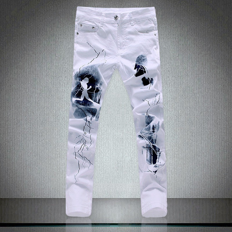 Personalized Print Slim Slim Jeans.