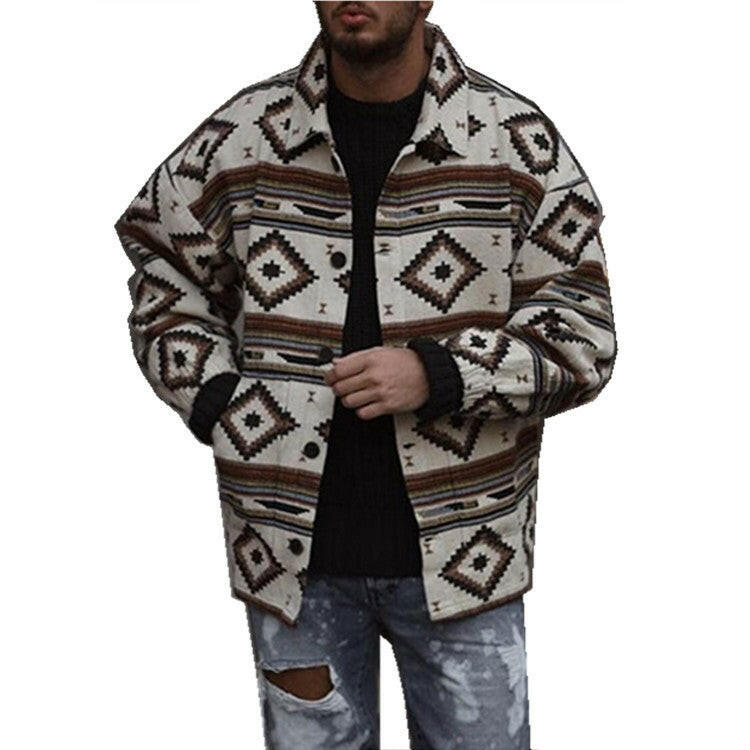 Youth Lapel Fashion Printed Jacket Jacket Men.