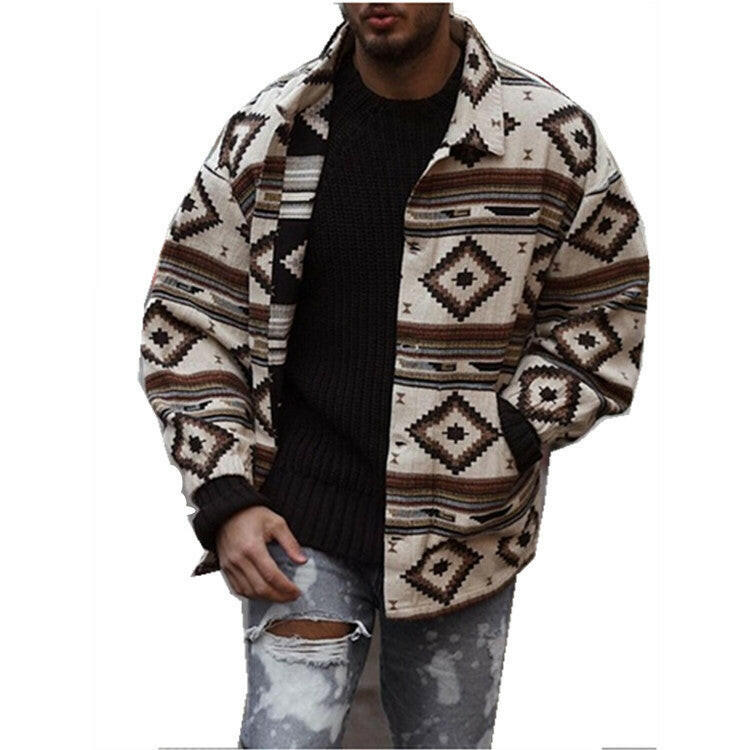 Youth Lapel Fashion Printed Jacket Jacket Men.