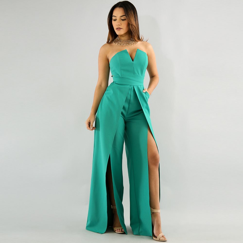 Hollow Long Jumpsuit Women Fashion Zipper.