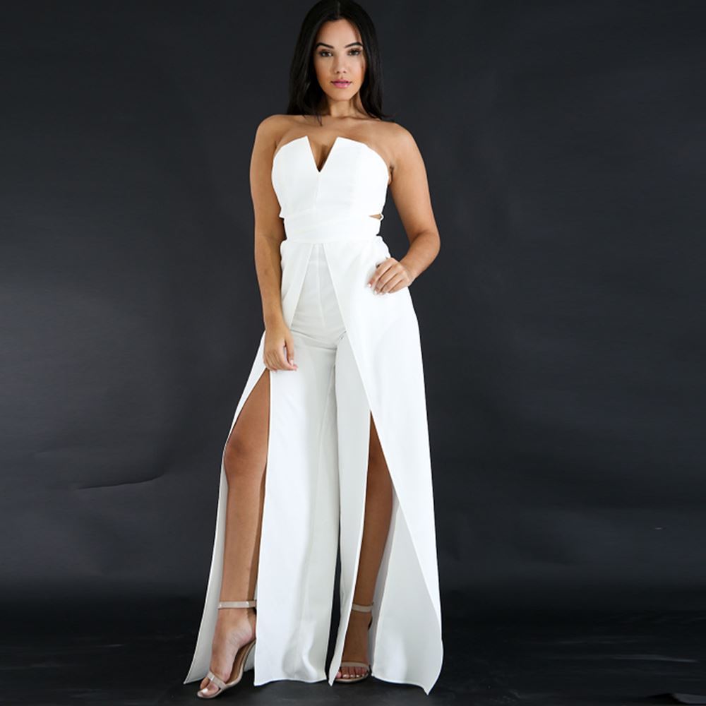 Hollow Long Jumpsuit Women Fashion Zipper.