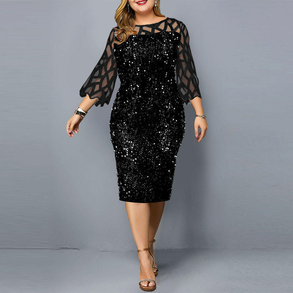 Party Dresses Sequin Plus Size Women's Sexy Night Club Dress.