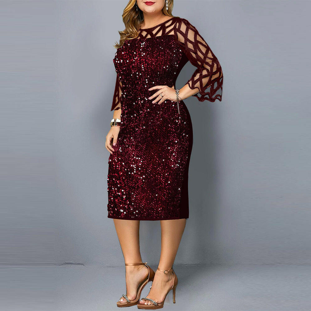 Party Dresses Sequin Plus Size Women's Sexy Night Club Dress.