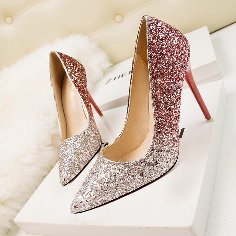 Women's Fashion Pointed Low-cut High Heels.