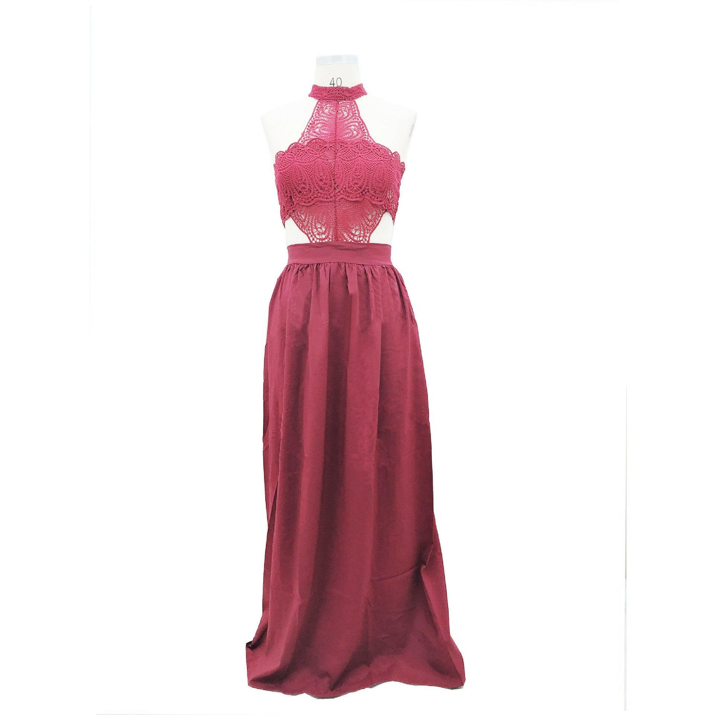 Lace Long  Backless Ladies Chiffon Dress.