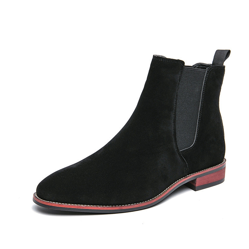 Suede Chelsea Men's British Trend Casual High Top Ankle Boots.