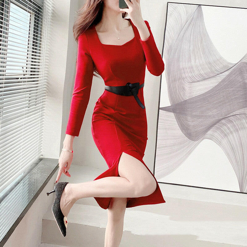 Women's Temperament Slim Package Hip Dresses.