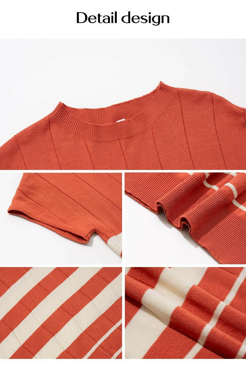 Elegant Slim Striped Sweater For Women.