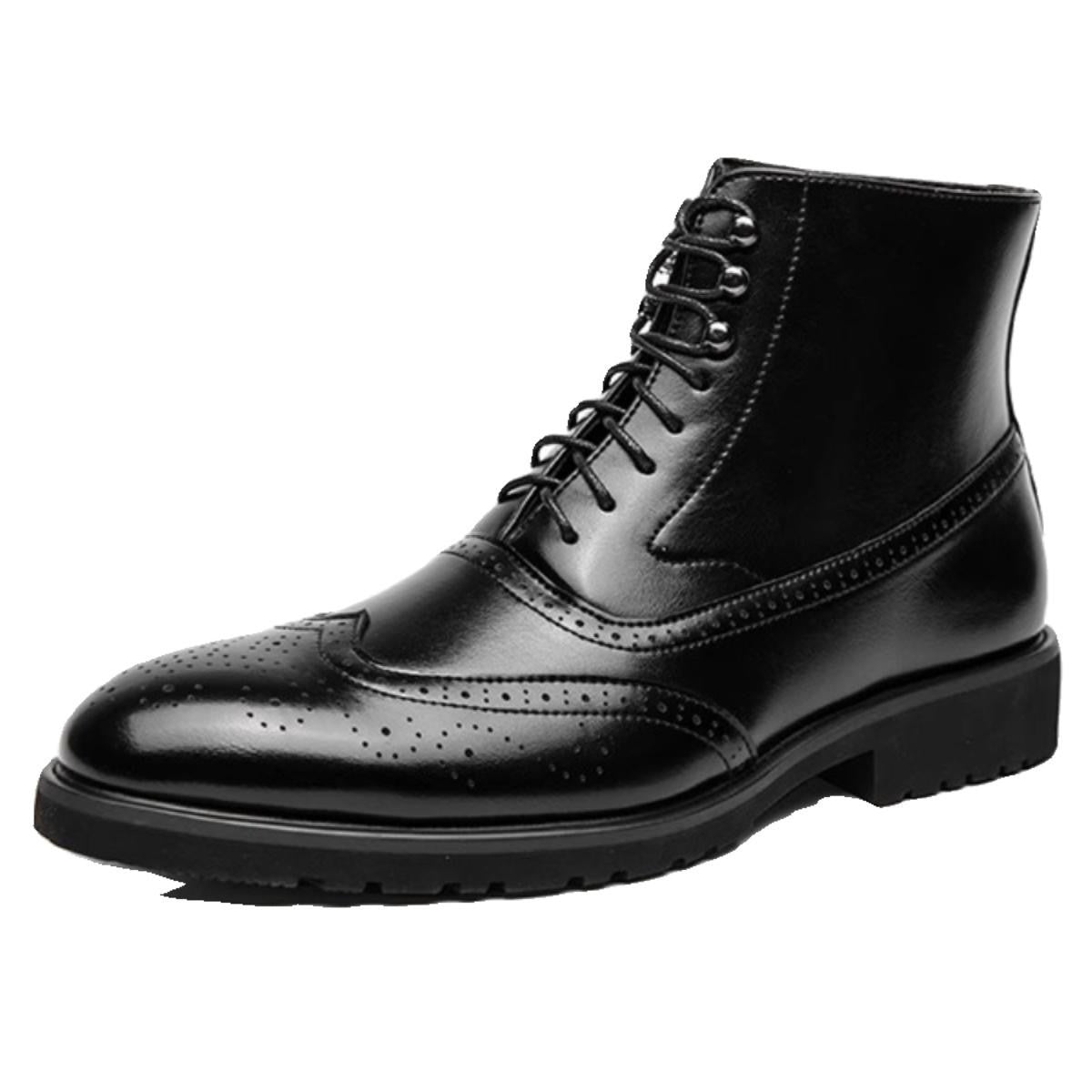 Mens Fashion Thick Sole Mid Top Work Shoes.