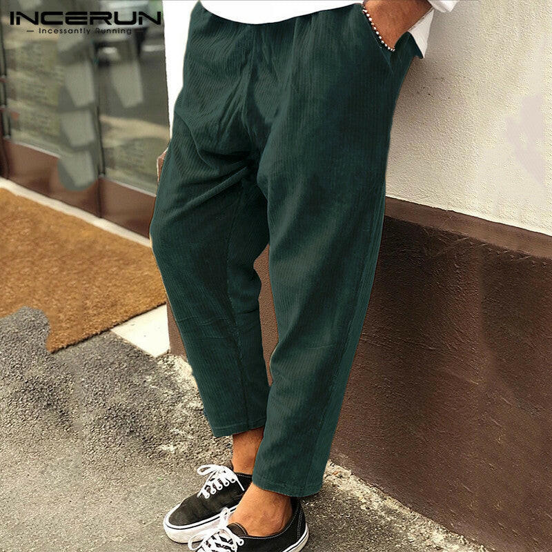 Winter Men Corduroy Pants Streetwear Joggers.