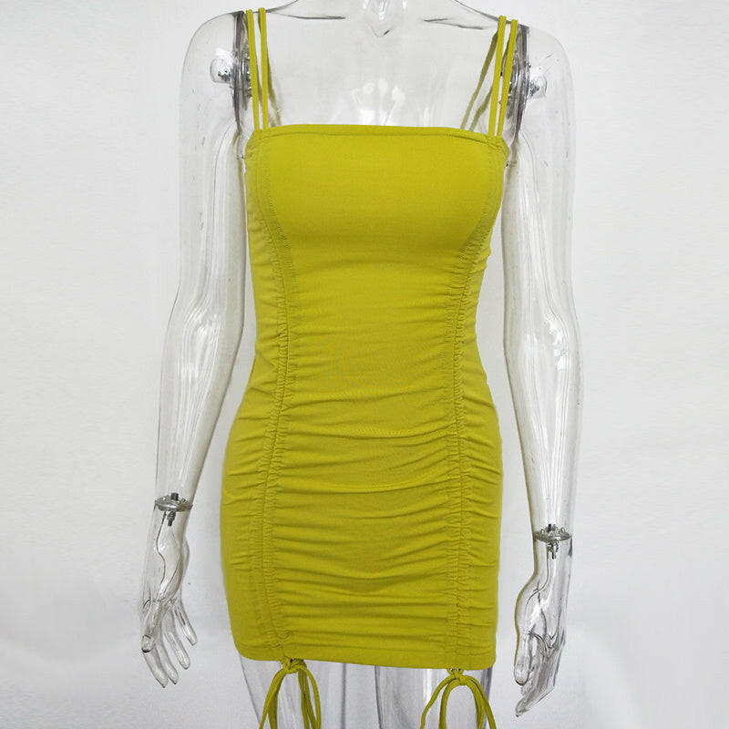 Articat Spaghetti Strap Sexy Backless Women Summer Dress.