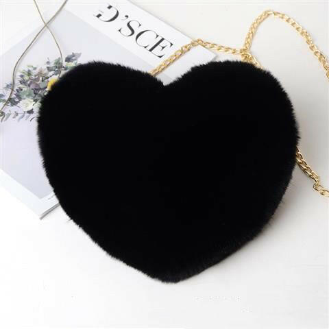 Love Bags For Women Plush Chain Shoulder Bags Valentine's Day Party Bag.