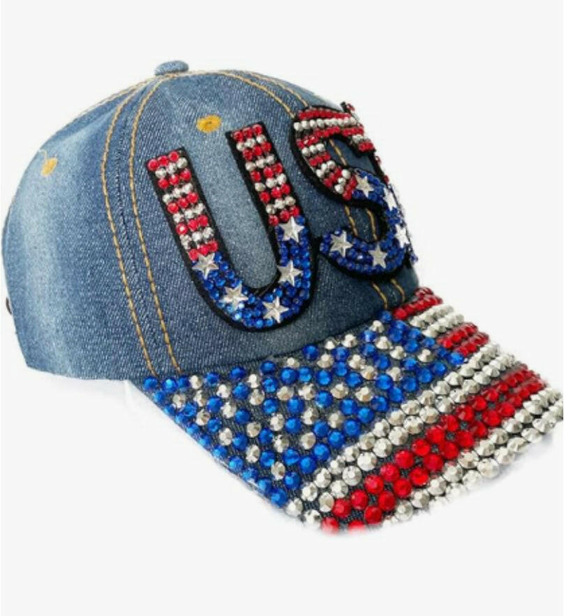 Unisex American flag cap, adult style (navy blue).