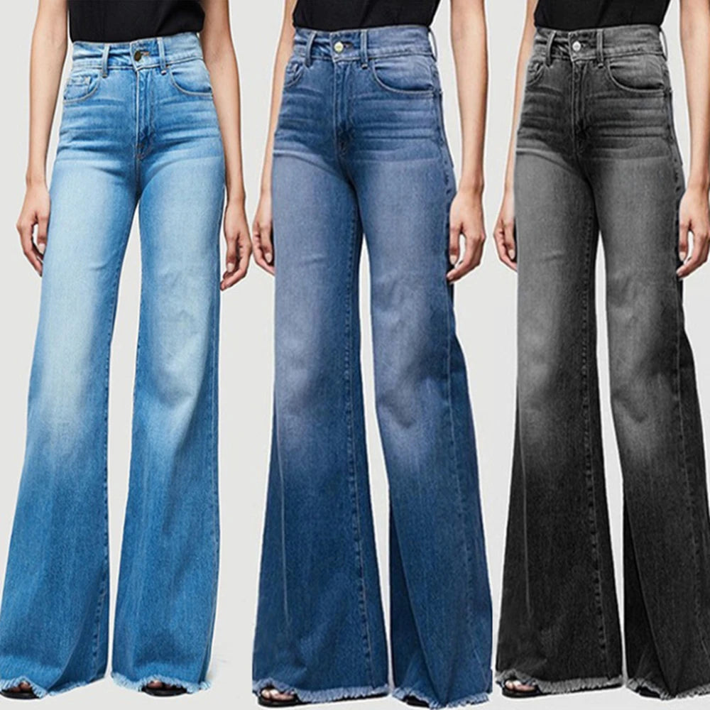 Flare Jeans Pants y2k Women Trousers Wide Leg Jeans.