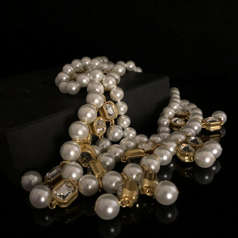 Gemstones pearl necklace