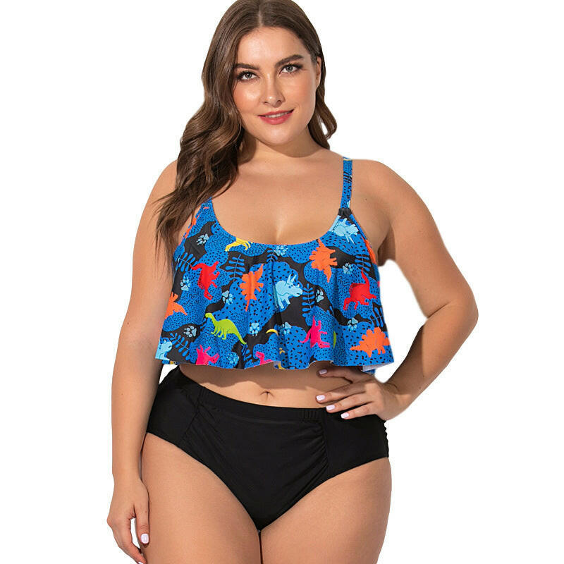 Oversized fat girl female split bikini swimsuit.