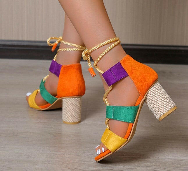 High Heel Chunky Heel Women's Strap Sandals High Heels.