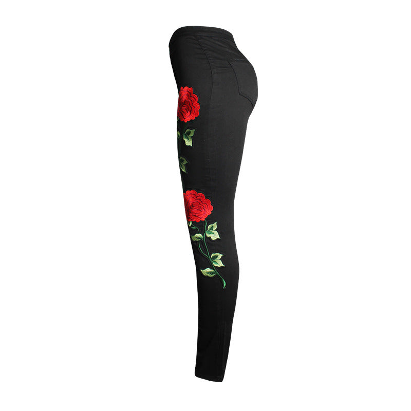 Women's 3D Embroidery Skinny Jeans.