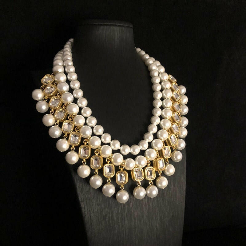 Gemstones pearl necklace