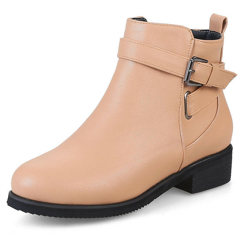 Martin Round Toe Short Low Heel Female Boots.