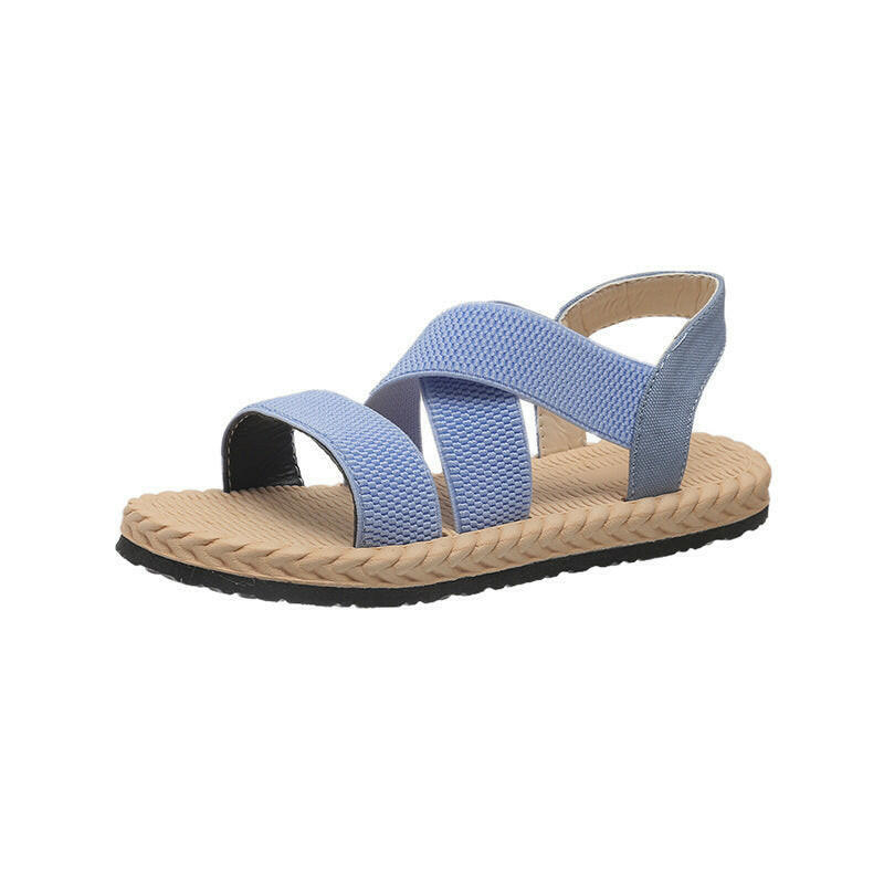 Flat Student Roman Shoes Soft Bottom Cross Plus Size.