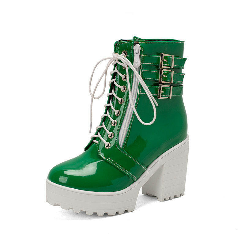 Women's Autumn And Winter Thick Heeled Short Boots.