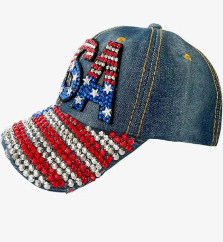 Unisex American flag cap, adult style (navy blue).