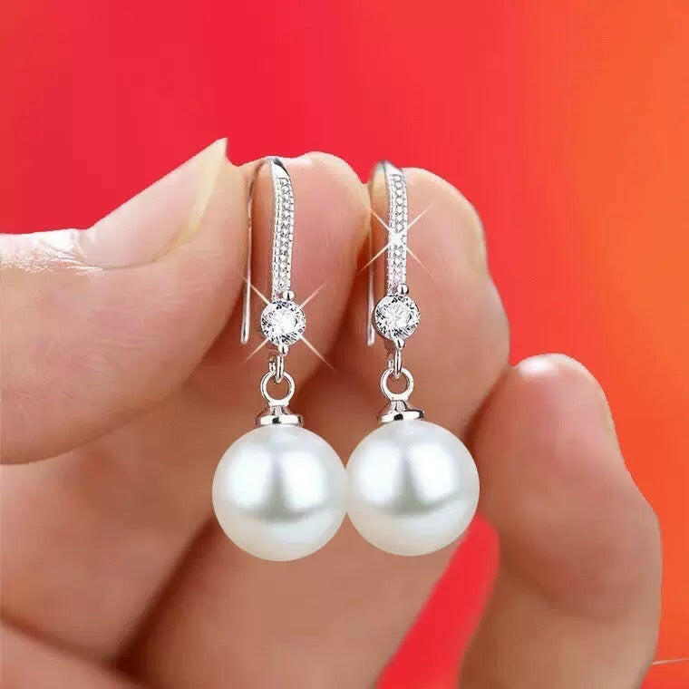 shell pearl group set with long earrings