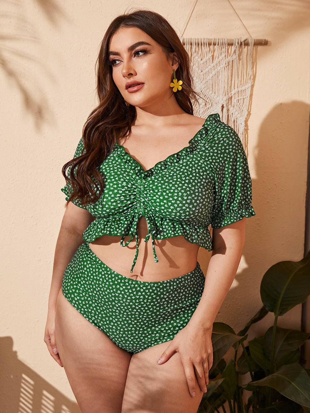 Women's Plus Size Split Bikini.