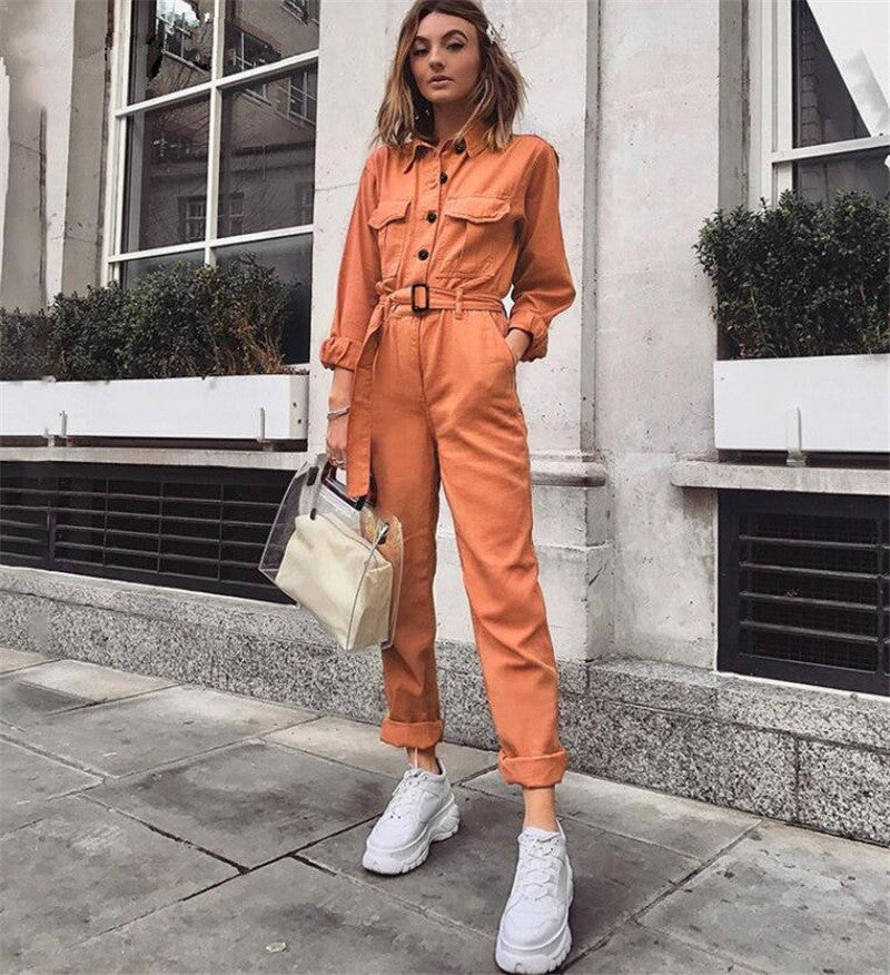 Orange jumpsuit.