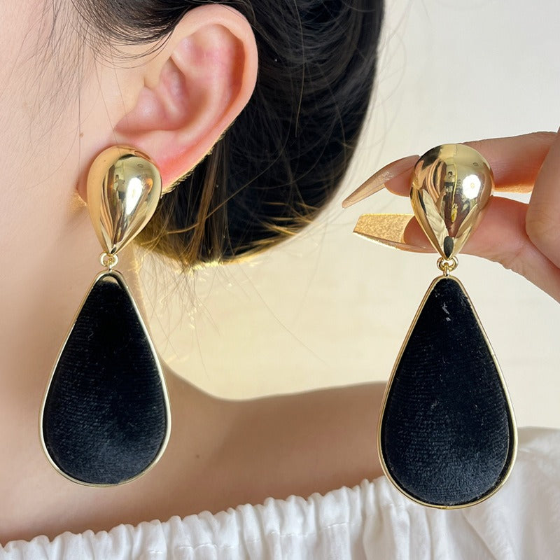 Mirror metal exaggerated earrings