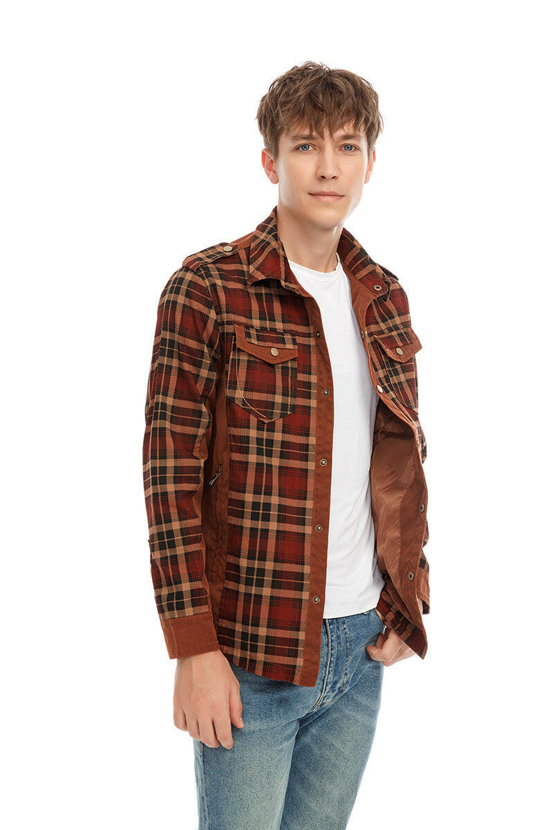 Men Plaid Jacket Casual Autumn Winter Jacket Men Slim Fit Jacket.