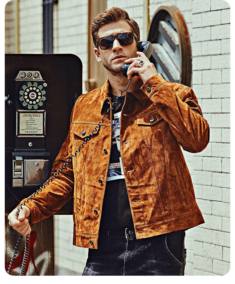 Leather Biker Jacket For Men American.