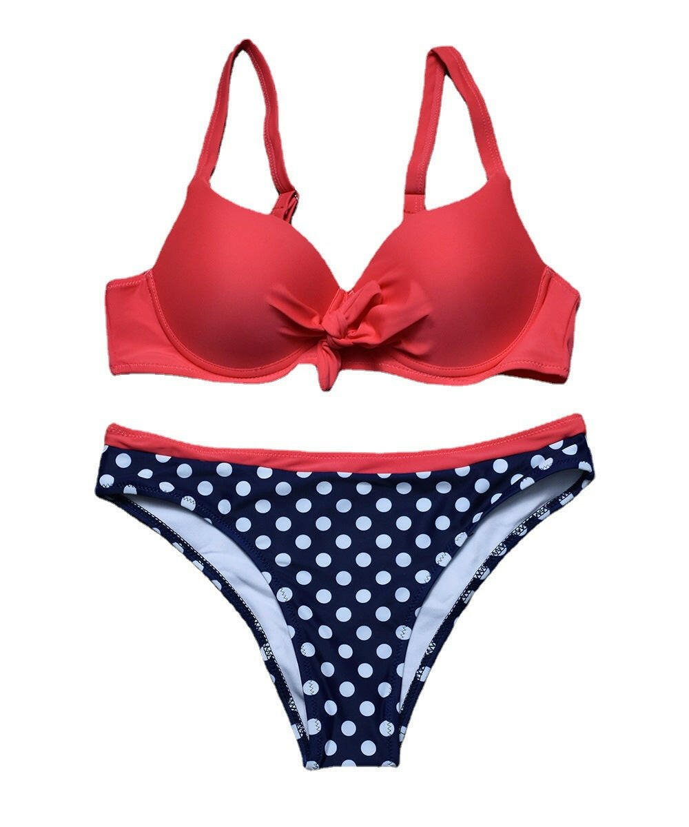 Split Bikini Polka Dot Sling Bikini.