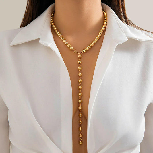 Pearl Fringe Long Niche Necklace