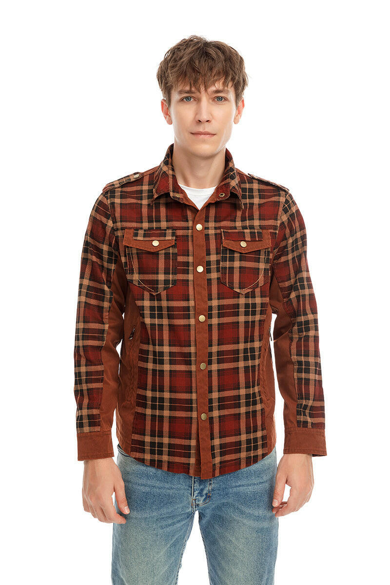 Men Plaid Jacket Casual Autumn Winter Jacket Men Slim Fit Jacket.