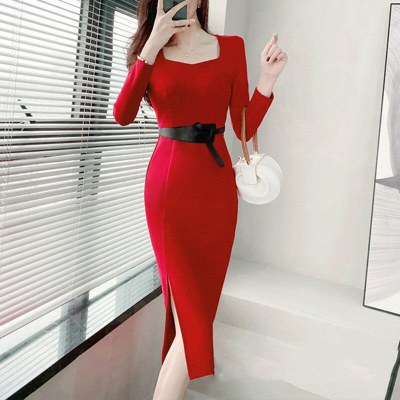 Women's Temperament Slim Package Hip Dresses.