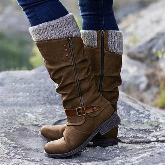 Knight Boots Autumn And Winter Women's Boots High Tube Plus Size.