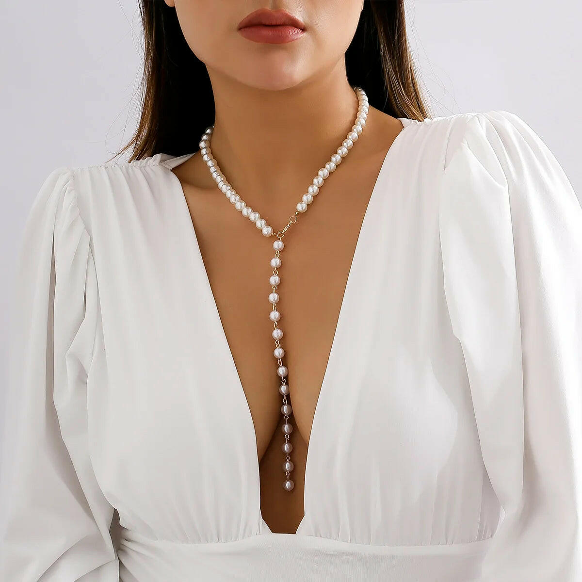 Pearl Fringe Long Niche Necklace