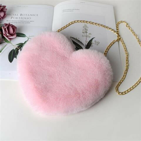 Love Bags For Women Plush Chain Shoulder Bags Valentine's Day Party Bag.