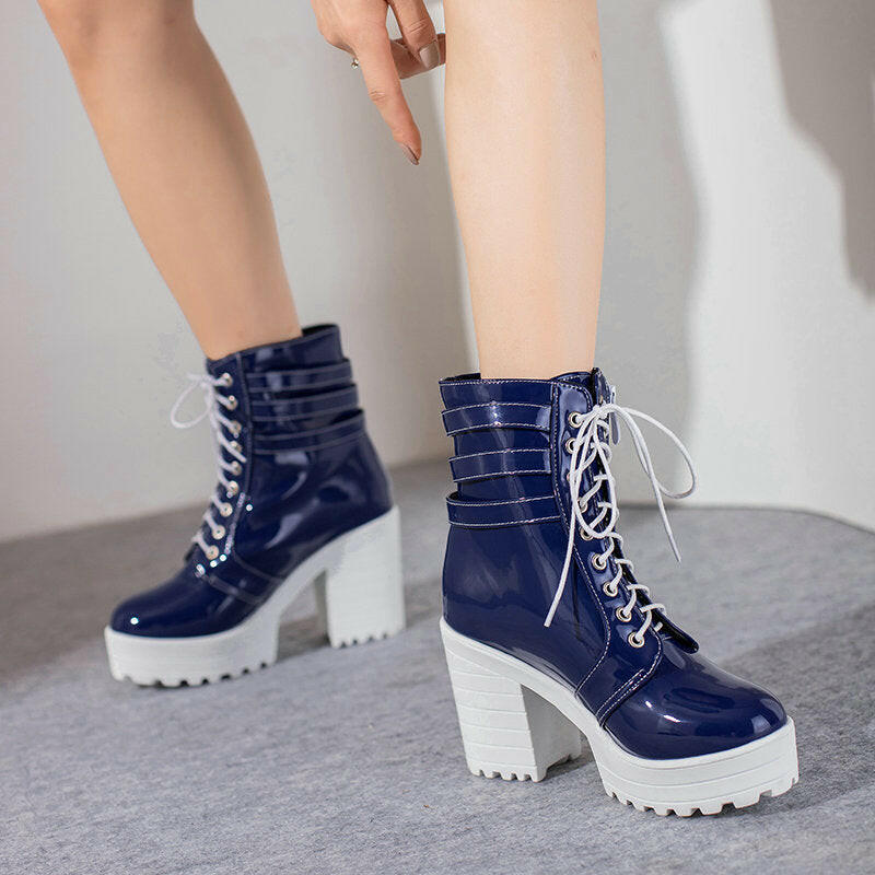 Women's Autumn And Winter Thick Heeled Short Boots.